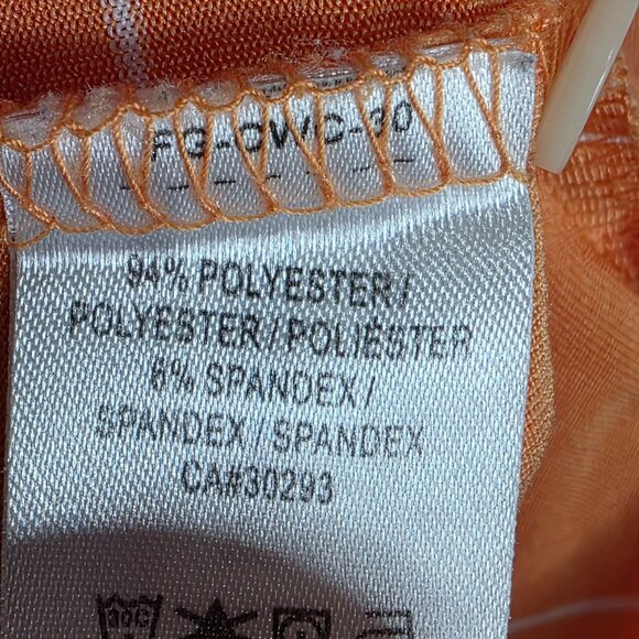 Mens Tech Orange & White Striped OSU Polo Shirt Short Sleeve Polyester Stretch M - Picture 5 of 9